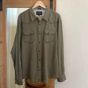 Cody James Whip Stitch Snap Button Western Shirt Size XL